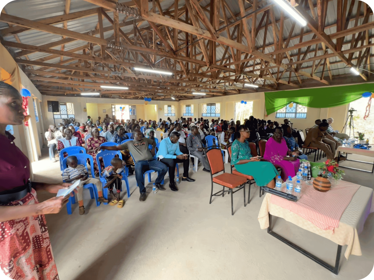 Weekly worship in new church building